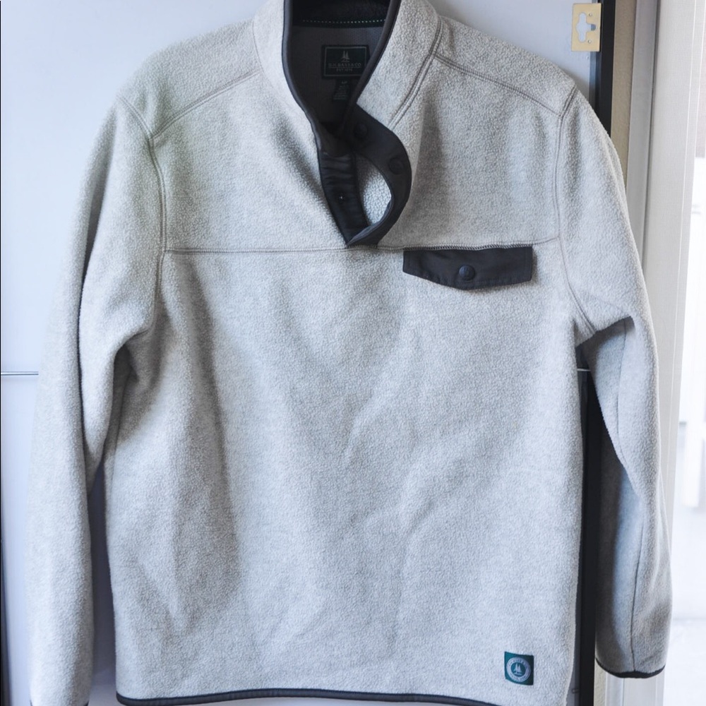 GH BASS men 1/4 zip fleece pullover sweater Small
